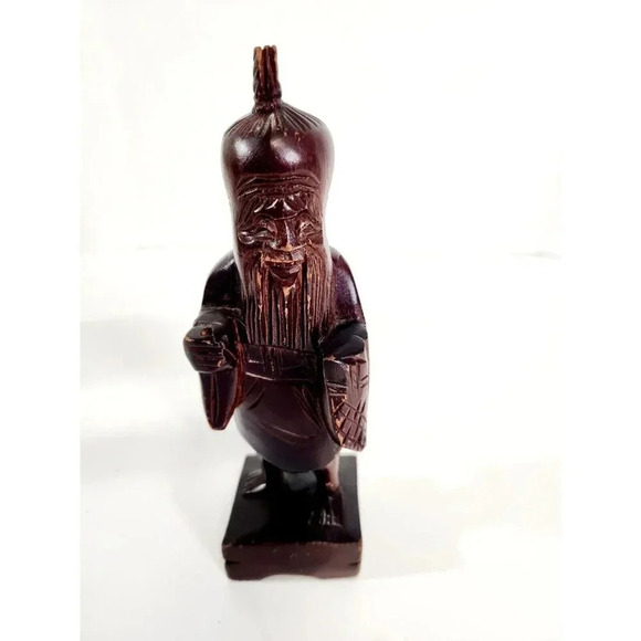 3 x Oriental Wooden Carvings - Chinese Fisherman Mid 1900's - Picture 13 of 16